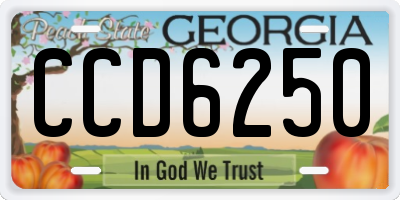 GA license plate CCD6250