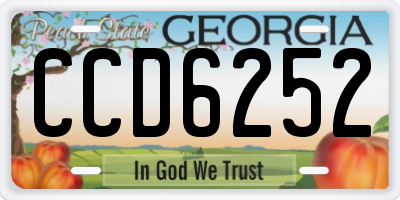 GA license plate CCD6252