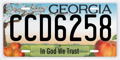 GA license plate CCD6258