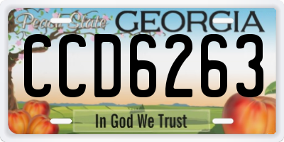 GA license plate CCD6263