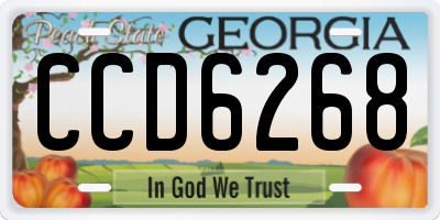 GA license plate CCD6268