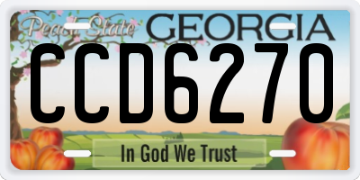 GA license plate CCD6270