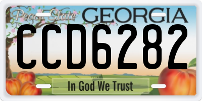 GA license plate CCD6282