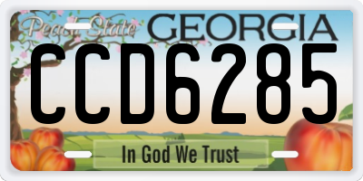 GA license plate CCD6285