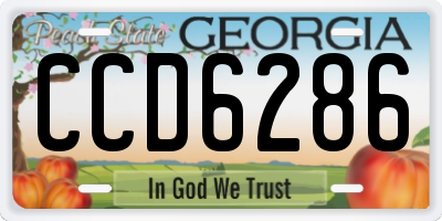 GA license plate CCD6286