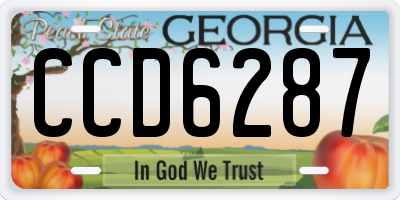 GA license plate CCD6287