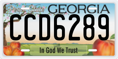 GA license plate CCD6289