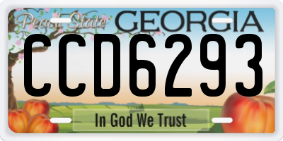 GA license plate CCD6293