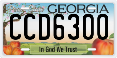 GA license plate CCD6300