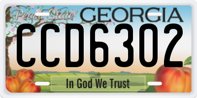 GA license plate CCD6302