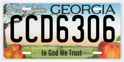 GA license plate CCD6306
