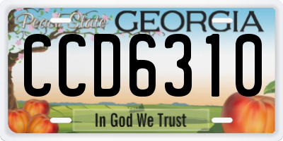 GA license plate CCD6310