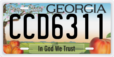 GA license plate CCD6311