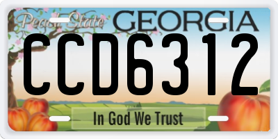 GA license plate CCD6312