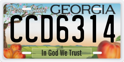 GA license plate CCD6314