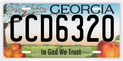GA license plate CCD6320