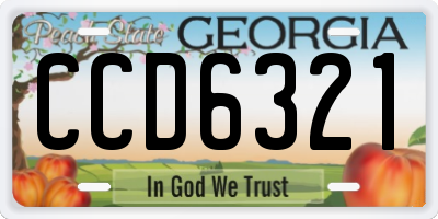 GA license plate CCD6321