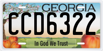 GA license plate CCD6322