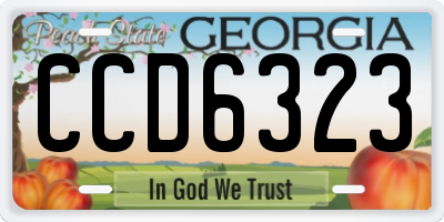 GA license plate CCD6323