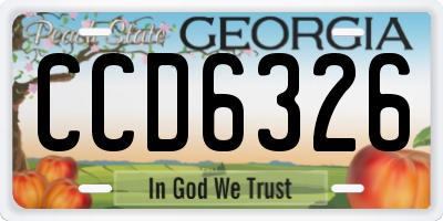 GA license plate CCD6326