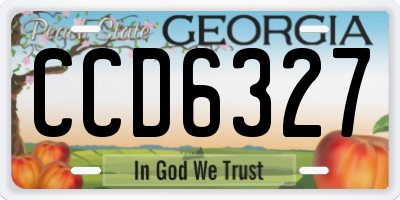 GA license plate CCD6327