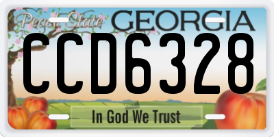 GA license plate CCD6328