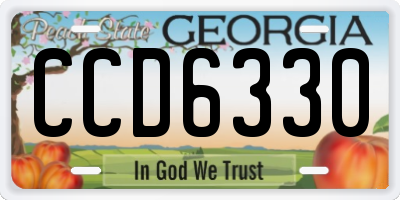 GA license plate CCD6330