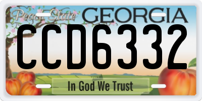GA license plate CCD6332