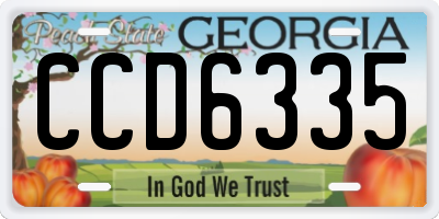 GA license plate CCD6335