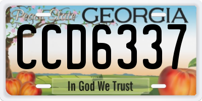 GA license plate CCD6337