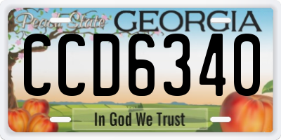 GA license plate CCD6340