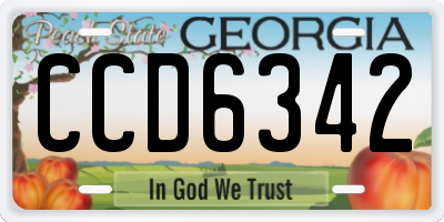 GA license plate CCD6342