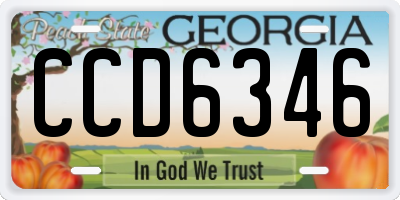 GA license plate CCD6346