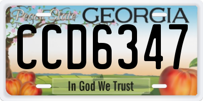 GA license plate CCD6347