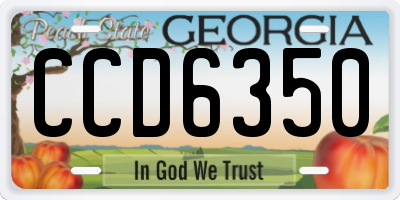 GA license plate CCD6350