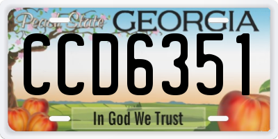 GA license plate CCD6351