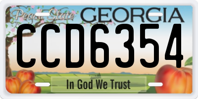 GA license plate CCD6354