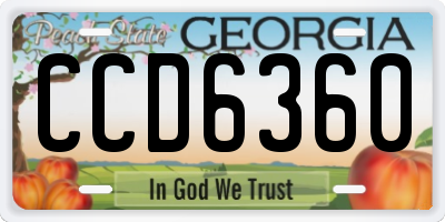 GA license plate CCD6360