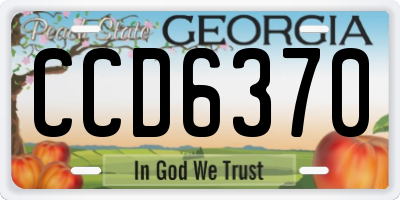 GA license plate CCD6370