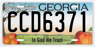 GA license plate CCD6371