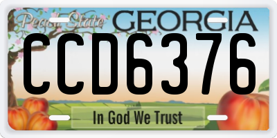 GA license plate CCD6376