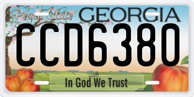 GA license plate CCD6380