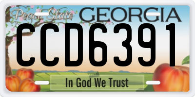GA license plate CCD6391