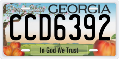 GA license plate CCD6392
