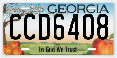 GA license plate CCD6408