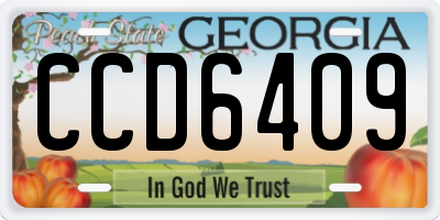 GA license plate CCD6409