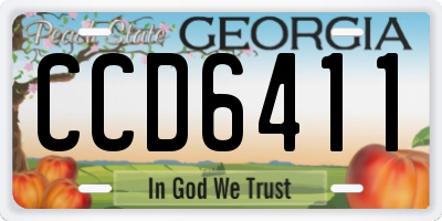GA license plate CCD6411