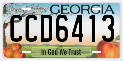 GA license plate CCD6413