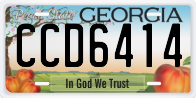 GA license plate CCD6414
