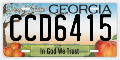 GA license plate CCD6415